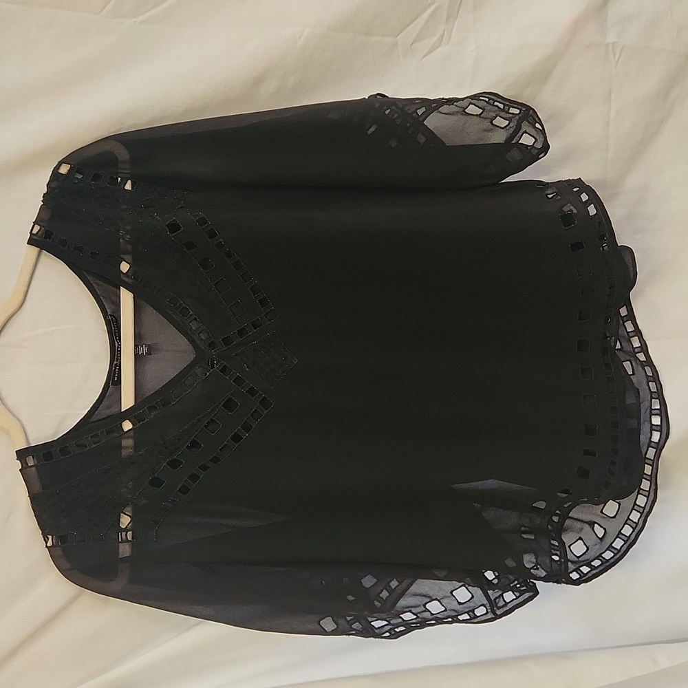 White House Black Market Medium Black Two Piece Top